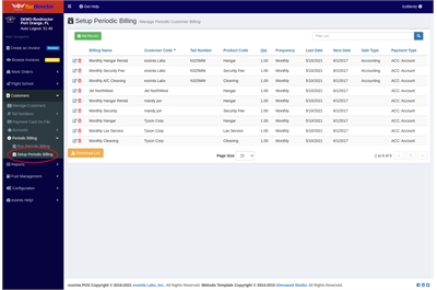 Screen Capture of the FBO Director Setup Recurring Billing Page